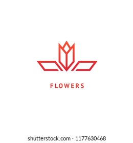 Vector luxury flower logo design. Ornate floral wedding sign. Modern simple premium design vector element. Emblem luxury beauty spa saloon, cosmetics, jewelry, flower shop, restaurant, garden.
