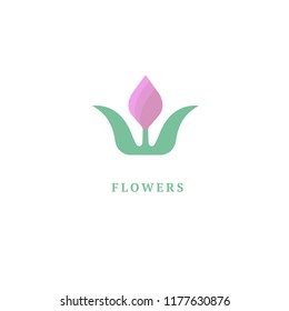 Vector luxury flower logo design. Ornate floral wedding sign. Modern simple premium design vector element. Emblem luxury beauty spa saloon, cosmetics, jewelry, flower shop, restaurant, garden.