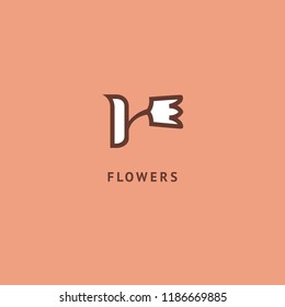 Vector luxury flower logo design. Ornate floral wedding sign. Modern simple premium design vector element. Emblem luxury beauty spa saloon, cosmetics, jewelry, flower shop, restaurant, garden.