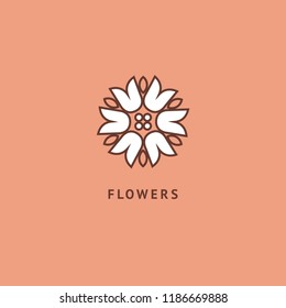 Vector luxury flower logo design. Ornate floral wedding sign. Modern simple premium design vector element. Emblem luxury beauty spa saloon, cosmetics, jewelry, flower shop, restaurant, garden.