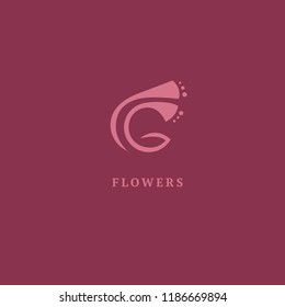 Vector luxury flower logo design. Ornate floral wedding sign. Modern simple premium design vector element. Emblem luxury beauty spa saloon, cosmetics, jewelry, flower shop, restaurant, garden.