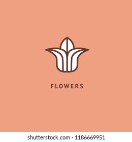 Vector luxury flower logo design. Ornate floral wedding sign. Modern simple premium design vector element. Emblem luxury beauty spa saloon, cosmetics, jewelry, flower shop, restaurant, garden.