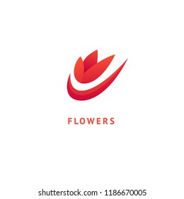 Vector luxury flower logo design. Ornate floral wedding sign. Modern simple premium design vector element. Emblem luxury beauty spa saloon, cosmetics, jewelry, flower shop, restaurant, garden.