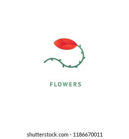 Vector luxury flower logo design. Ornate floral wedding sign. Modern simple premium design vector element. Emblem luxury beauty spa saloon, cosmetics, jewelry, flower shop, restaurant, garden.