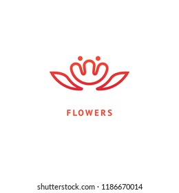 Vector luxury flower logo design. Ornate floral wedding sign. Modern simple premium design vector element. Emblem luxury beauty spa saloon, cosmetics, jewelry, flower shop, restaurant, garden.