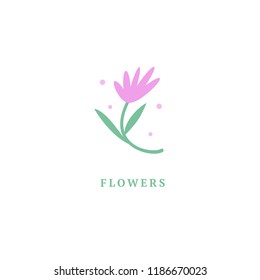 Vector luxury flower logo design. Ornate floral wedding sign. Modern simple premium design vector element. Emblem luxury beauty spa saloon, cosmetics, jewelry, flower shop, restaurant, garden.