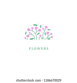 Vector luxury flower logo design. Ornate floral wedding sign. Modern simple premium design vector element. Emblem luxury beauty spa saloon, cosmetics, jewelry, flower shop, restaurant, garden.