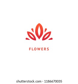 Vector luxury flower logo design. Ornate floral wedding sign. Modern simple premium design vector element. Emblem luxury beauty spa saloon, cosmetics, jewelry, flower shop, restaurant, garden.