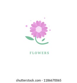 Vector luxury flower logo design. Ornate floral wedding sign. Modern simple premium design vector element. Emblem luxury beauty spa saloon, cosmetics, jewelry, flower shop, restaurant, garden.