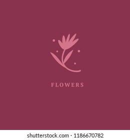 Vector luxury flower logo design. Ornate floral wedding sign. Modern simple premium design vector element. Emblem luxury beauty spa saloon, cosmetics, jewelry, flower shop, restaurant, garden.