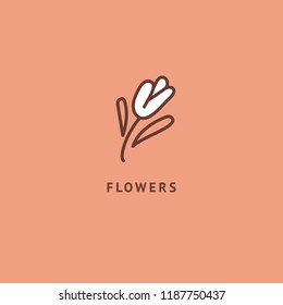 Vector luxury flower logo design. Ornate floral wedding sign. Modern simple premium design vector element. Emblem luxury beauty spa saloon, cosmetics, jewelry, flower shop, restaurant, garden.