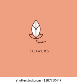 Vector luxury flower logo design. Ornate floral wedding sign. Modern simple premium design vector element. Emblem luxury beauty spa saloon, cosmetics, jewelry, flower shop, restaurant, garden.