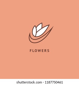Vector luxury flower logo design. Ornate floral wedding sign. Modern simple premium design vector element. Emblem luxury beauty spa saloon, cosmetics, jewelry, flower shop, restaurant, garden.