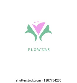 Vector luxury flower logo design. Ornate floral wedding sign. Modern simple premium design vector element. Emblem luxury beauty spa saloon, cosmetics, jewelry, flower shop, restaurant, garden.