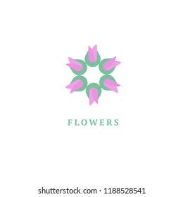 Vector luxury flower logo design. Ornate floral wedding sign. Modern simple premium design vector element. Emblem luxury beauty spa saloon, cosmetics, jewelry, flower shop, restaurant, garden.