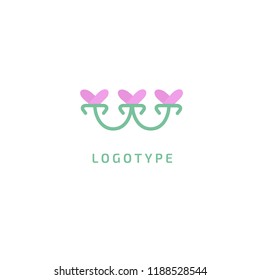 Vector luxury flower logo design. Ornate floral wedding sign. Modern simple premium design vector element. Emblem luxury beauty spa saloon, cosmetics, jewelry, flower shop, restaurant, garden.