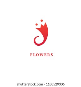 Vector luxury flower logo design. Ornate floral wedding sign. Modern simple premium design vector element. Emblem luxury beauty spa saloon, cosmetics, jewelry, flower shop, restaurant, garden.