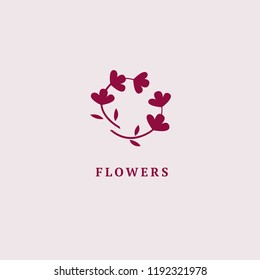 Vector luxury flower logo design. Ornate floral wedding sign. Modern simple premium design vector element. Emblem luxury beauty spa saloon, cosmetics, jewelry, flower shop, restaurant, garden.