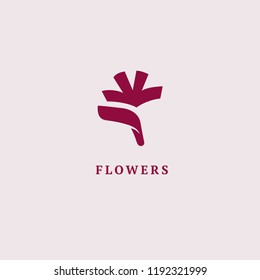 Vector luxury flower logo design. Ornate floral wedding sign. Modern simple premium design vector element. Emblem luxury beauty spa saloon, cosmetics, jewelry, flower shop, restaurant, garden.