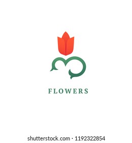 Vector luxury flower logo design. Ornate floral wedding sign. Modern simple premium design vector element. Emblem luxury beauty spa saloon, cosmetics, jewelry, flower shop, restaurant, garden.