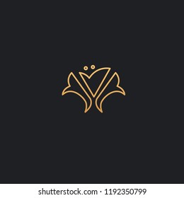 Vector luxury flower logo design. Ornate floral wedding sign. Modern simple premium design vector element. Emblem luxury beauty spa saloon, cosmetics, jewelry, flower shop, restaurant, garden.