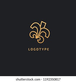 Vector luxury flower logo design. Ornate floral wedding sign. Modern simple premium design vector element. Emblem luxury beauty spa saloon, cosmetics, jewelry, flower shop, restaurant, garden.