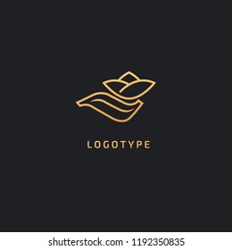 Vector luxury flower logo design. Ornate floral wedding sign. Modern simple premium design vector element. Emblem luxury beauty spa saloon, cosmetics, jewelry, flower shop, restaurant, garden.