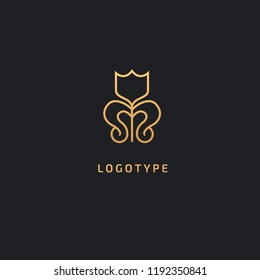 Vector luxury flower logo design. Ornate floral wedding sign. Modern simple premium design vector element. Emblem luxury beauty spa saloon, cosmetics, jewelry, flower shop, restaurant, garden.