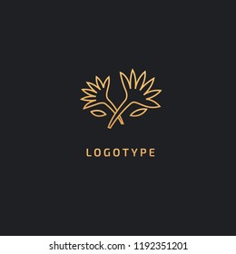 Vector luxury flower logo design. Ornate floral wedding sign. Modern simple premium design vector element. Emblem luxury beauty spa saloon, cosmetics, jewelry, flower shop, restaurant, garden.