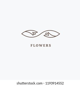 Vector luxury flower logo design. Ornate floral wedding sign. Modern simple premium design vector element. Emblem luxury beauty spa saloon, cosmetics, jewelry, flower shop, restaurant, garden.