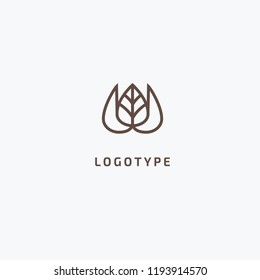 Vector luxury flower logo design. Ornate floral wedding sign. Modern simple premium design vector element. Emblem luxury beauty spa saloon, cosmetics, jewelry, flower shop, restaurant, garden.