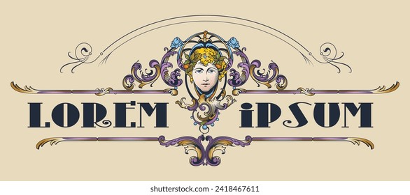 Vector luxury frame in ancient style for advertisements, wedding, invitations or greeting cards. 