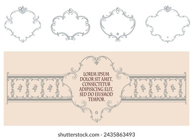Vector luxury frame in ancient style for advertisements, wedding, invitations or greeting cards. 