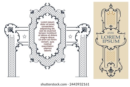 Vector luxury frame in ancient style for advertisements, wedding, invitations or greeting cards. 