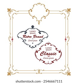 Vector luxury frame in ancient style for advertisements, wedding, invitations or greeting cards. 