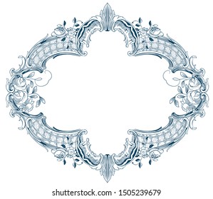 Vector luxury frame with border in rococo style for advertisements, wedding, invitations or greeting cards 
