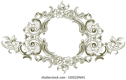 Vector luxury frame with border in rococo style for advertisements, wedding, invitations or greeting cards 

