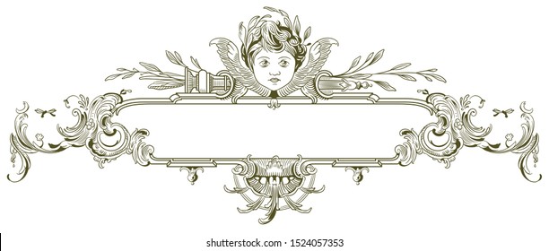Vector luxury frame with border in rococo style for advertisements, wedding, invitations or greeting cards 
