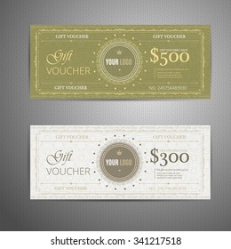Vector Luxury Gift Voucher template with premium vintage pattern