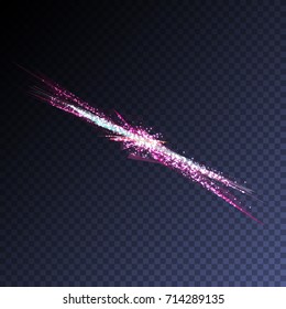 Vector luxury glitter star transparent light effect. Bright sparkling wavy element for your design.