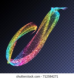Vector luxury glitter swirl trail transparent light effect. Bright sparkling wavy element for your design.
