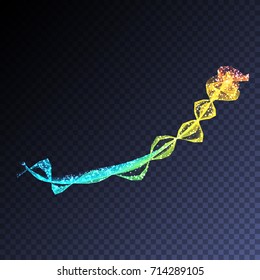 Vector luxury glitter swirl trail transparent light effect. Bright sparkling wavy element for your design.