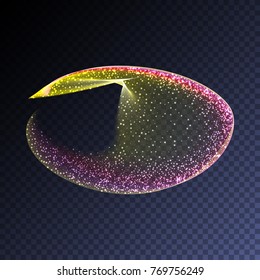 Vector luxury glitter swirl trail transparent light effect. Bright sparkling wavy element for your design.