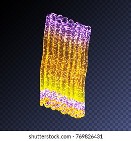 Vector luxury glitter trail transparent light effect. Bright sparkling colorful element for your design.