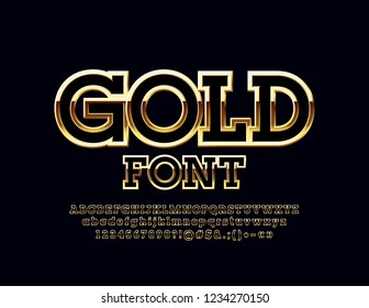 Vector luxury Gold Alphabet. Elegant  set of beautiful Letters, Numbers and Symbols.