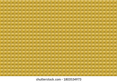 Vector luxury gold color small triangle in square dimensional shape seamless pattern background.