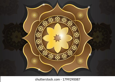 vector luxury gold flower ornaments for a package