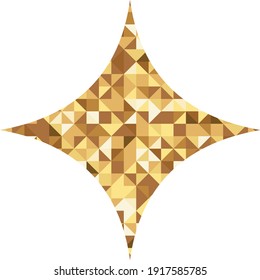 Oro vectorial de lujo Cuatro estrella puntiaguda. Calificación, premio e insignia. Elemento para el afiche publicitario para restaurante, boutique y cafetería, joyería, fiesta de moda. Objetos aislados. Ilustración vectorial plana.