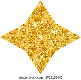 Vector luxury gold Four Pointed star. Rating, award and insignia. Element for advertising poster for restaurant, boutique and cafe, jewelry, fashion party. Objects isolated. Flat vector illustration.