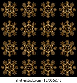 Vector luxury gold pattern. Golden seamless pattern on a black background.